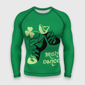 Мужской рашгард 3D с принтом Ireland, Irish dance ,  |  | background | black | clover | dance | green | ireland | irish | petal | soft shoes | зеленый | ирландия | ирландский | клевер | лепесток | мягкая | обувь | танец | фон | черная