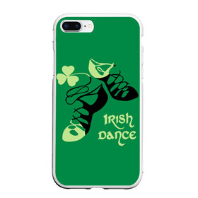 Чехол для iPhone 7Plus/8 Plus матовый с принтом Ireland Irish dance , Силикон | Область печати: задняя сторона чехла, без боковых панелей | background | black | clover | dance | green | ireland | irish | petal | soft shoes | зеленый | ирландия | ирландский | клевер | лепесток | мягкая | обувь | танец | фон | черная