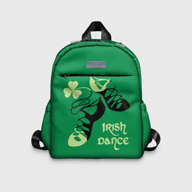 Детский рюкзак 3D с принтом Ireland, Irish dance , 100% полиэстер | лямки с регулируемой длиной, сверху петелька, чтобы рюкзак можно было повесить на вешалку. Основное отделение закрывается на молнию, как и внешний карман. Внутри дополнительный карман. По бокам два дополнительных кармашка | background | black | clover | dance | green | ireland | irish | petal | soft shoes | зеленый | ирландия | ирландский | клевер | лепесток | мягкая | обувь | танец | фон | черная