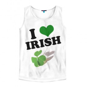 Мужская майка 3D с принтом Ireland, I love Irish , 100% полиэстер | круглая горловина, приталенный силуэт, длина до линии бедра. Пройма и горловина окантованы тонкой бейкой | 