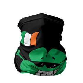 Бандана-труба 3D с принтом Ирландия, клевер с флагом , 100% полиэстер, ткань с особыми свойствами — Activecool | плотность 150‒180 г/м2; хорошо тянется, но сохраняет форму | animation | background | black | clover | flag | ireland | smile | stick | teeth | анимация | зубы | ирландия | клевер | очки | палка | улыбка | флаг | фон | черный