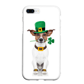 Чехол для iPhone 7Plus/8 Plus матовый с принтом Ирландия , Силикон | Область печати: задняя сторона чехла, без боковых панелей | animal | breed | clover | dog | folk | fun | funny | hat | hero | ireland | irish | saint patrick | герой | животное | ирландия | ирландский | клевер | народный | порода | прикол | святой патрик | собака | шляпа | шутка