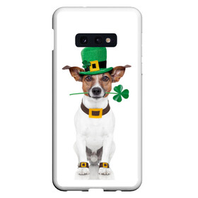 Чехол для Samsung S10E с принтом Ирландия , Силикон | Область печати: задняя сторона чехла, без боковых панелей | animal | breed | clover | dog | folk | fun | funny | hat | hero | ireland | irish | saint patrick | герой | животное | ирландия | ирландский | клевер | народный | порода | прикол | святой патрик | собака | шляпа | шутка