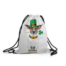 Рюкзак-мешок 3D с принтом Ирландия , 100% полиэстер | плотность ткани — 200 г/м2, размер — 35 х 45 см; лямки — толстые шнурки, застежка на шнуровке, без карманов и подкладки | animal | breed | clover | dog | folk | fun | funny | hat | hero | ireland | irish | saint patrick | герой | животное | ирландия | ирландский | клевер | народный | порода | прикол | святой патрик | собака | шляпа | шутка