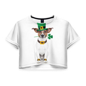 Женская футболка 3D укороченная с принтом Ирландия , 100% полиэстер | круглая горловина, длина футболки до линии талии, рукава с отворотами | animal | breed | clover | dog | folk | fun | funny | hat | hero | ireland | irish | saint patrick | герой | животное | ирландия | ирландский | клевер | народный | порода | прикол | святой патрик | собака | шляпа | шутка