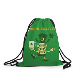 Рюкзак-мешок 3D с принтом Ирландия , 100% полиэстер | плотность ткани — 200 г/м2, размер — 35 х 45 см; лямки — толстые шнурки, застежка на шнуровке, без карманов и подкладки | Тематика изображения на принте: irish | st. patricks day | зеленый | ирландец | лепрекон