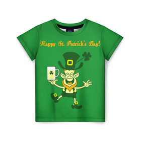 Детская футболка 3D с принтом Ирландия , 100% гипоаллергенный полиэфир | прямой крой, круглый вырез горловины, длина до линии бедер, чуть спущенное плечо, ткань немного тянется | irish | st. patricks day | зеленый | ирландец | лепрекон