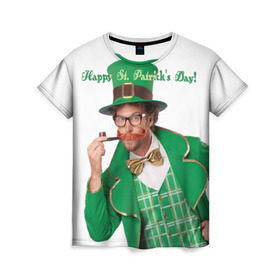 Женская футболка 3D с принтом Ирландия , 100% полиэфир ( синтетическое хлопкоподобное полотно) | прямой крой, круглый вырез горловины, длина до линии бедер | irish | st. patricks day | зеленый | ирландец | лепрекон