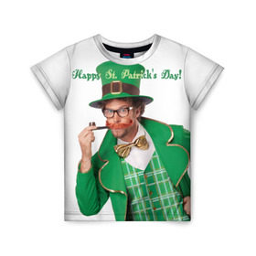 Детская футболка 3D с принтом Ирландия , 100% гипоаллергенный полиэфир | прямой крой, круглый вырез горловины, длина до линии бедер, чуть спущенное плечо, ткань немного тянется | irish | st. patricks day | зеленый | ирландец | лепрекон