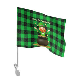 Флаг для автомобиля с принтом Ирландия , 100% полиэстер | Размер: 30*21 см | irish | st. patricks day | зеленый | ирландец | лепрекон