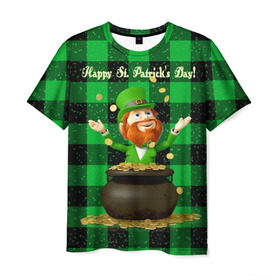 Мужская футболка 3D с принтом Ирландия , 100% полиэфир | прямой крой, круглый вырез горловины, длина до линии бедер | Тематика изображения на принте: irish | st. patricks day | зеленый | ирландец | лепрекон