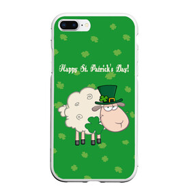 Чехол для iPhone 7Plus/8 Plus матовый с принтом Ирландия , Силикон | Область печати: задняя сторона чехла, без боковых панелей | irish | sheep | st. patricks day | зеленый | ирландец | лепрекон | оваечка | овца