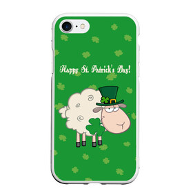 Чехол для iPhone 7/8 матовый с принтом Ирландия , Силикон | Область печати: задняя сторона чехла, без боковых панелей | irish | sheep | st. patricks day | зеленый | ирландец | лепрекон | оваечка | овца