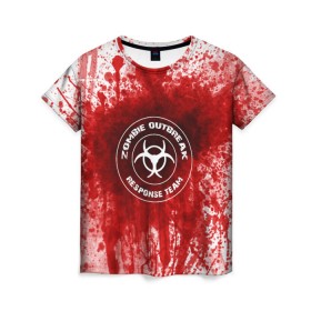Женская футболка 3D с принтом зомбиапокалипсис , 100% полиэфир ( синтетическое хлопкоподобное полотно) | прямой крой, круглый вырез горловины, длина до линии бедер | the walking dead | апокалипсис | замбиапокалипсис | зомби | кровь | ходячие мертвецы