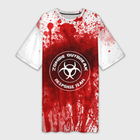Платье-футболка 3D с принтом зомбиапокалипсис ,  |  | Тематика изображения на принте: the walking dead | апокалипсис | замбиапокалипсис | зомби | кровь | ходячие мертвецы
