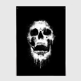 Постер с принтом Evil Skull , 100% бумага
 | бумага, плотность 150 мг. Матовая, но за счет высокого коэффициента гладкости имеет небольшой блеск и дает на свету блики, но в отличии от глянцевой бумаги не покрыта лаком | bone | dark | death | evil | hipster | skelet | skull | кости | скелет | темнота | хипстер | череп