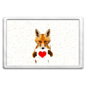 Магнит 45*70 с принтом Влюбленная лиса , Пластик | Размер: 78*52 мм; Размер печати: 70*45 | Тематика изображения на принте: animal | beast | fox | heart | love | orange | животное | зверь | лис | лиса | личиска | любовь | рыжая | сердце