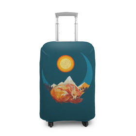 Чехол для чемодана 3D с принтом Лиса под солнцем , 86% полиэфир, 14% спандекс | двустороннее нанесение принта, прорези для ручек и колес | animal | beast | fox | heart | love | orange | животное | зверь | лис | лиса | личиска | любовь | природа | рыжая | сердце | солнце