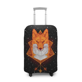 Чехол для чемодана 3D с принтом Огненный лис , 86% полиэфир, 14% спандекс | двустороннее нанесение принта, прорези для ручек и колес | animal | beast | fox | heart | love | orange | животное | зверь | лис | лиса | личиска | любовь | огонь | пламя | рыжая | сердце