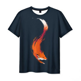 Мужская футболка 3D с принтом Хитрая лисичка , 100% полиэфир | прямой крой, круглый вырез горловины, длина до линии бедер | animal | beast | fox | heart | love | orange | животное | зверь | лис | лиса | личиска | любовь | рыжая | сердце