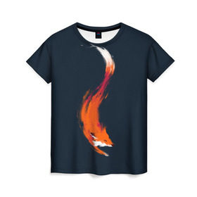 Женская футболка 3D с принтом Хитрая лисичка , 100% полиэфир ( синтетическое хлопкоподобное полотно) | прямой крой, круглый вырез горловины, длина до линии бедер | animal | beast | fox | heart | love | orange | животное | зверь | лис | лиса | личиска | любовь | рыжая | сердце