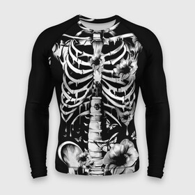 Мужской рашгард 3D с принтом Floral Skeleton ,  |  | Тематика изображения на принте: art | bone | dark | death | fashion | flower | hipster | skelet | skull | арт | грудь | кости | мода | ребра | скелет | стиль | темный | хипстер | цвет | череп