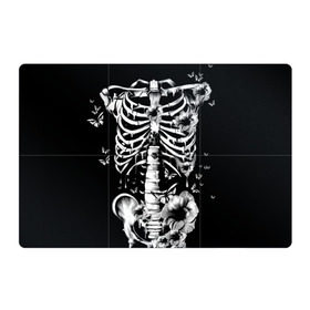 Магнитный плакат 3Х2 с принтом Floral Skeleton , Полимерный материал с магнитным слоем | 6 деталей размером 9*9 см | Тематика изображения на принте: art | bone | dark | death | fashion | flower | hipster | skelet | skull | арт | грудь | кости | мода | ребра | скелет | стиль | темный | хипстер | цвет | череп