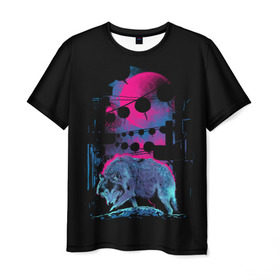 Мужская футболка 3D с принтом Wolf Town , 100% полиэфир | прямой крой, круглый вырез горловины, длина до линии бедер | animal | beast | lunar | moon | nature | planet | rage | roar | space | wolf | волк | город | деревня | животное | зверь | космос | луна | лунный | планета | рык | ярость
