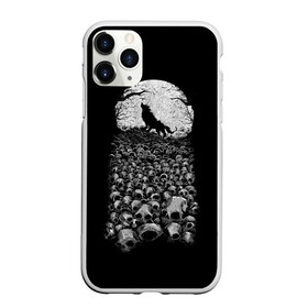 Чехол для iPhone 11 Pro матовый с принтом Лунный охотник , Силикон |  | animal | beast | bone | lunar | moon | nature | planet | rage | roar | skull | space | wolf | волк | животное | зверь | космос | кости | луна | лунный | планета | рык | череп | ярость