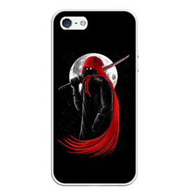 Чехол для iPhone 5/5S матовый с принтом Лунный убийца , Силикон | Область печати: задняя сторона чехла, без боковых панелей | moon | ninja | warrior | воин | звезды | луна | ниндзя