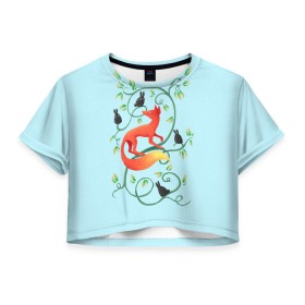 Женская футболка 3D укороченная с принтом Милая лисичка , 100% полиэстер | круглая горловина, длина футболки до линии талии, рукава с отворотами | animal | beast | fox | heart | love | orange | животное | зверь | лис | лиса | личиска | любовь | птица | птицы | птичка | рыжая | сердце