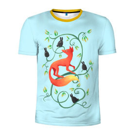 Мужская футболка 3D спортивная с принтом Милая лисичка , 100% полиэстер с улучшенными характеристиками | приталенный силуэт, круглая горловина, широкие плечи, сужается к линии бедра | animal | beast | fox | heart | love | orange | животное | зверь | лис | лиса | личиска | любовь | птица | птицы | птичка | рыжая | сердце