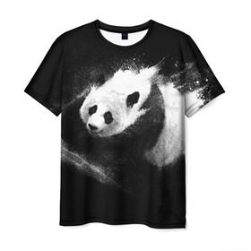Мужская футболка 3D с принтом Молочная панда , 100% полиэфир | прямой крой, круглый вырез горловины, длина до линии бедер | Тематика изображения на принте: animal | bear | beast | milk | nature | panda | животное | зверь | медведь | молоко | панда | природа