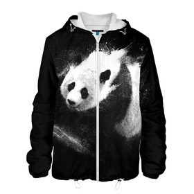 Мужская куртка 3D с принтом Молочная панда , ткань верха — 100% полиэстер, подклад — флис | прямой крой, подол и капюшон оформлены резинкой с фиксаторами, два кармана без застежек по бокам, один большой потайной карман на груди. Карман на груди застегивается на липучку | Тематика изображения на принте: animal | bear | beast | milk | nature | panda | животное | зверь | медведь | молоко | панда | природа