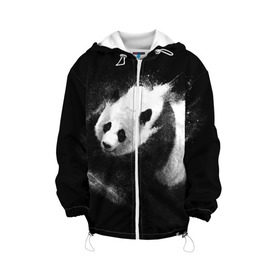 Детская куртка 3D с принтом Молочная панда , 100% полиэстер | застежка — молния, подол и капюшон оформлены резинкой с фиксаторами, по бокам — два кармана без застежек, один потайной карман на груди, плотность верхнего слоя — 90 г/м2; плотность флисового подклада — 260 г/м2 | animal | bear | beast | milk | nature | panda | животное | зверь | медведь | молоко | панда | природа