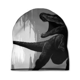 Шапка 3D с принтом Пещера динозавра , 100% полиэстер | универсальный размер, печать по всей поверхности изделия | animal | beast | dino | rage | roar | динозавр | животное | зверь | земля | пещера | рык | эра | ярость