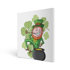 Холст квадратный с принтом Ирландия , 100% ПВХ |  | Тематика изображения на принте: clover | gold | green | irish | money | st. patrick | деньги | зелёный | золото | ирландская | клевер | лепрекон