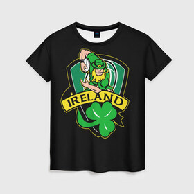 Женская футболка 3D с принтом Ирландия , 100% полиэфир ( синтетическое хлопкоподобное полотно) | прямой крой, круглый вырез горловины, длина до линии бедер | 