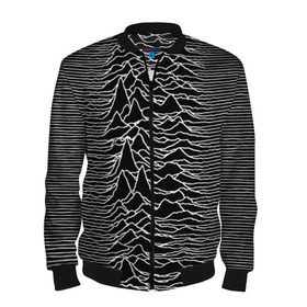 Мужской бомбер 3D с принтом Joy Division. Unknown Pleasures , 100% полиэстер | застегивается на молнию, по бокам два кармана без застежек, по низу бомбера и на воротнике - эластичная резинка | Тематика изображения на принте: joy division | альбом | волны | горы | линии | обложка | панк | рок