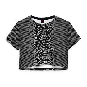 Женская футболка 3D укороченная с принтом Joy Division. Unknown Pleasures , 100% полиэстер | круглая горловина, длина футболки до линии талии, рукава с отворотами | joy division | альбом | волны | горы | линии | обложка | панк | рок