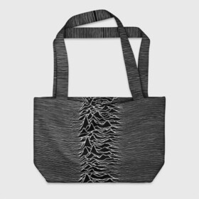 Пляжная сумка 3D с принтом Joy Division. Unknown Pleasures , 100% полиэстер | застегивается на металлическую кнопку; внутренний карман застегивается на молнию. Стенки укреплены специальным мягким материалом, чтобы защитить содержимое от несильных ударов
 | joy division | альбом | волны | горы | линии | обложка | панк | рок