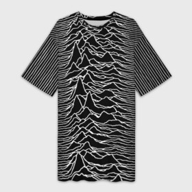 Платье-футболка 3D с принтом Joy Division. Unknown Pleasures ,  |  | joy division | альбом | волны | горы | линии | обложка | панк | рок