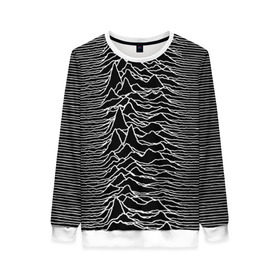 Женский свитшот 3D с принтом Joy Division. Unknown Pleasures , 100% полиэстер с мягким внутренним слоем | круглый вырез горловины, мягкая резинка на манжетах и поясе, свободная посадка по фигуре | joy division | альбом | волны | горы | линии | обложка | панк | рок