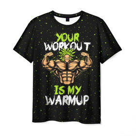 Мужская футболка 3D с принтом My Workout , 100% полиэфир | прямой крой, круглый вырез горловины, длина до линии бедер | dragon ball | strong | workout | воркаут | драгон бол