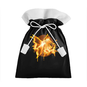 Подарочный 3D мешок с принтом Золотая рыбка , 100% полиэстер | Размер: 29*39 см | агрессивные | арт | веселые | дыым | интересные | новинки | огонь | пламя | популярное | узор