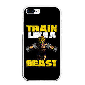 Чехол для iPhone 7Plus/8 Plus матовый с принтом Train Like a Beast , Силикон | Область печати: задняя сторона чехла, без боковых панелей | dragon ball | strong | workout | воркаут | драгон бол