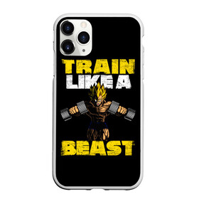 Чехол для iPhone 11 Pro матовый с принтом Train Like a Beast , Силикон |  | dragon ball | strong | workout | воркаут | драгон бол