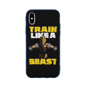 Чехол для Apple iPhone X силиконовый матовый с принтом Train Like a Beast , Силикон | Печать на задней стороне чехла, без боковой панели | dragon ball | strong | workout | воркаут | драгон бол