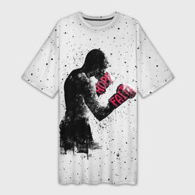Платье-футболка 3D с принтом Hope Faith ,  |  | boxing | combat | fight | fighter | kickboxing | muay thai | wrestling | боец | бой | бокс | боксер | драка | кикбоксинг | май тай