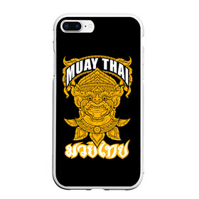 Чехол для iPhone 7Plus/8 Plus матовый с принтом Muay Thai Fighter , Силикон | Область печати: задняя сторона чехла, без боковых панелей | Тематика изображения на принте: boxing | combat | fight | fighter | kickboxing | muay thai | wrestling | боец | бой | бокс | боксер | драка | кикбоксинг | май тай